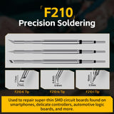 FNIRSI DWS-200 200W Precision Digital Soldering Station Kit, with 3 F210 & 6 F245 Soldering Iron Tips and 2 Helping Hands, Temp Value & Curve Mode, 3 Temperature Storage, Full-Color Display FNIRSI