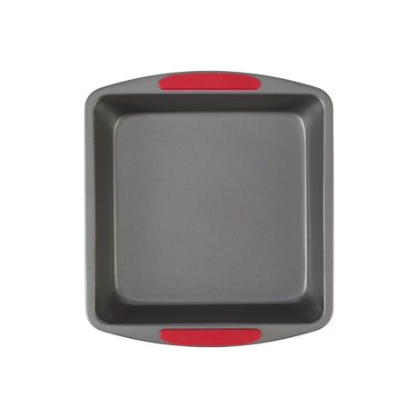 GoodCook MegaGrip 8” x 8” Non-Stick Square Baking Pan with Silicone Grip Handles - Heavy-Gauge Steel Cake Pan Baking Dish for Brownies, Bread, Cake, Baked Goods GoodCook