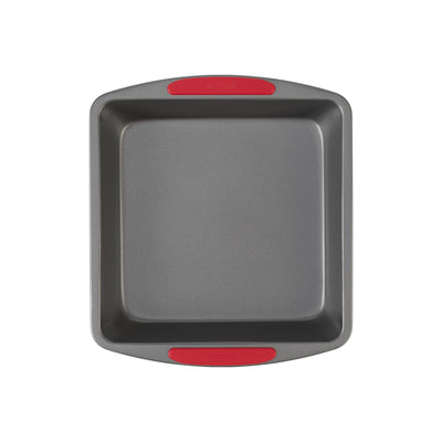 GoodCook MegaGrip 8” x 8” Non-Stick Square Baking Pan with Silicone Grip Handles - Heavy-Gauge Steel Cake Pan Baking Dish for Brownies, Bread, Cake, Baked Goods