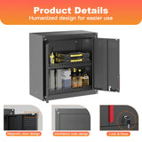 Kelueo Garage Wall Cabinet, Metal Wall Cabinet with Lockable Doors,26" Tall Wall Cabinet with Adjustable Shelf,Garage Storage Cabinets Shelf with Anti-Fall Rails for Garage,Storage Room Kelueo