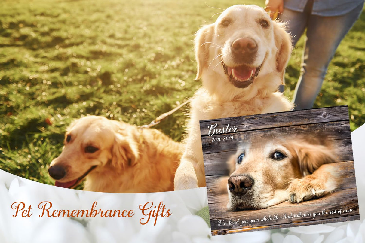 MUNDAZE Custom Pet Portrait Memorial Photo – Personalized Dog or Cat Loss Gift – Glossy Metal Print with Your Pet’s Photo – Sympathy Keepsake – Made and Shipped in USA MUNDAZE