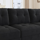 HONBAY Modular Sectional Sofa with Storage Ottomans Oversized U Shaped Couch with Chaises 8-Seater Sectional Sofa for Living Room, Black HONBAY