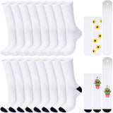 Vabean 16 Pairs Sublimation Socks Blanks 15.7 Inch Heat Transfer Polyester Socks with Sublimation Sock Jig for Adult Youth Vabean