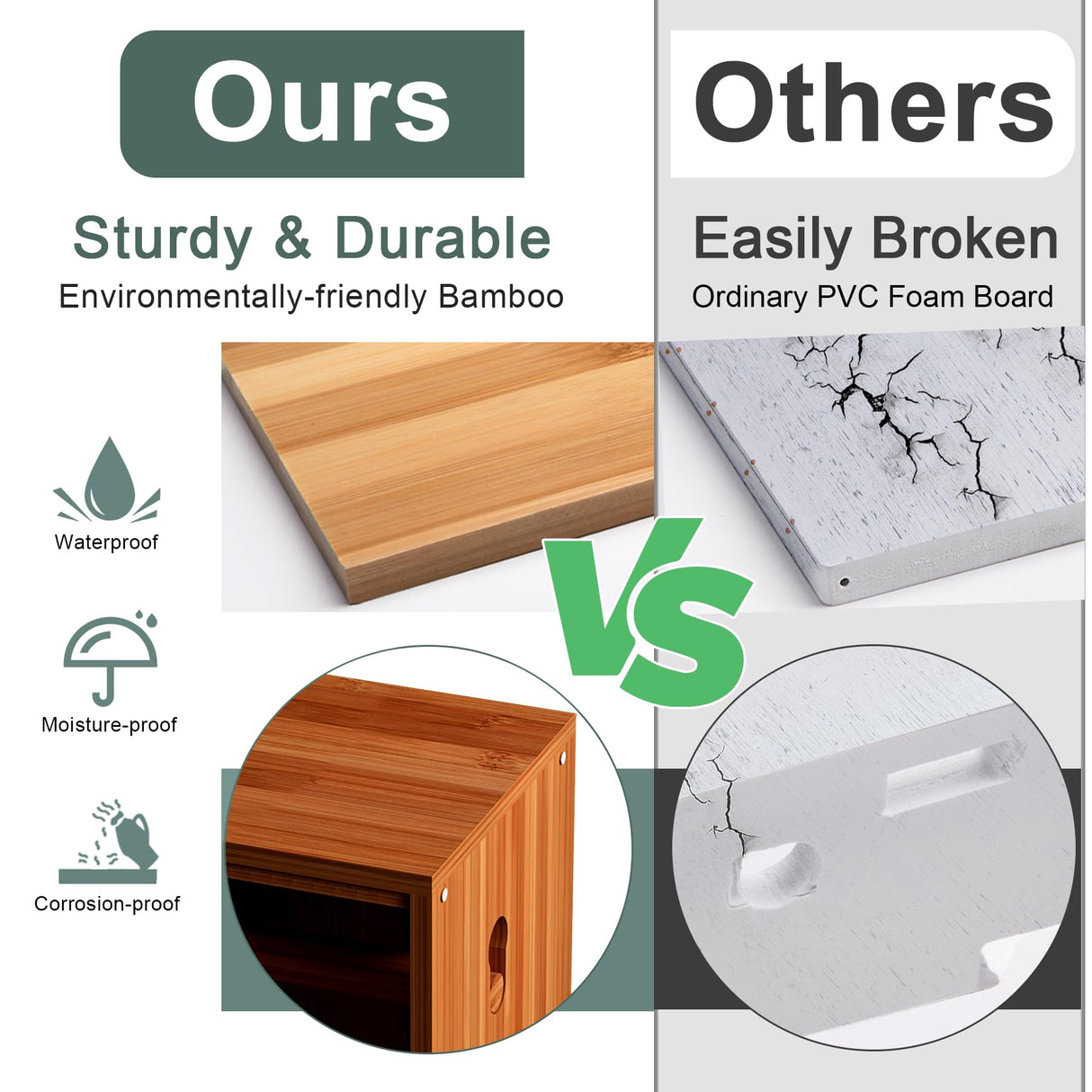 AmazerBath Bamboo Toilet Paper Holder with Storage, Bathroom Toilet Paper Storage Cabinet, Small Bathroom Storage Cabinet for Small Spaces, Slim Bathroom Storage Cabinet, 33x7.3x6.5 Inches, Brown AmazerBath