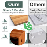 AmazerBath Bamboo Toilet Paper Holder with Storage, Bathroom Toilet Paper Storage Cabinet, Small Bathroom Storage Cabinet for Small Spaces, Slim Bathroom Storage Cabinet, 33x7.3x6.5 Inches, Brown AmazerBath