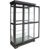 Howard Miller Kane II Curio Cabinet - Showcase Black Finish Adjustable Shelves & Levelers Illuminated Interior Lightning, Lockable Door Perfect for Living Room Office and Room Decor Howard Miller