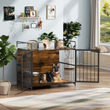 ROOMTEC Dog Crate Furniture-Style Cages for Large Dogs Indoor Heavy Duty Super Sturdy Dog Kennels with 2 Stainless Steel Bowls (48Inch = Int.dims: 46" W x 29" D x 35.5" H) ROOMTEC