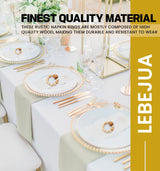 Napkin Rings Set of 6 - Wooden Beads Napkin Rings | Rustic Wooden Napkin Ring Holder for Table Decoration Handmade LEBEJUA Napkin Ring with Wood Beads & Jute Twine - Farmhouse Napkin Rings Boho Style LEBEJUA