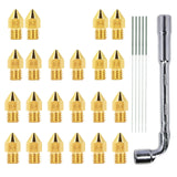 ACROSSXD MK8 Nozzles 22 pcs 3D Printer Brass Nozzles 0.2mm, 0.4mm,0.6mm, 0.8mm, 1.0mm CR-10 Nozzle with DIY Tools and Metal Storage Box for CR-8 / CR-10 / Ender 3 / Ender 3S / 5/6 and so on… ACROSSXD
