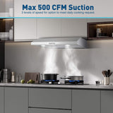 SNDOAS Under Cabinet Range Hood,Range Hood 30 inch Under Cabinet Stainless Steel Brushed,Ductless Range Hood Alterable to Ducted Ventilation,Stove Hood and Oven Vent Hood for Kitchen Cabinet SNDOAS