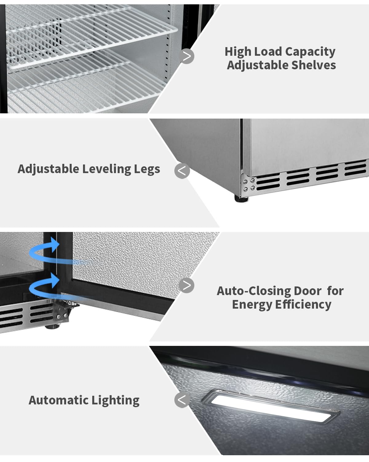HCK Outdoor Refrigerator 24 Inch, Undercounter Refrigerators with Stainless Steel Door, 161 Can Beverage Fridge for Home Bar, Kitchen, Patio, Outdoor, Commercial Use HCK