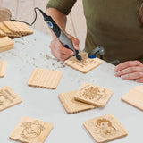 36Pcs Unfinished Wood Coasters-4 in Unfinished Natural Wood Slices for Crafts with Non-Slip for Wedding Decoration/Blank Coasters Wood Kit DIY Architectural Models Drawing Painting Wood Engraving Yangbaga