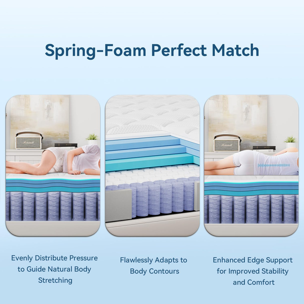 Topllen Twin Size Mattress, 10 Inch Hybrid Mattress with Memory Foam and Individual Pocket Springs for Pressure Relief, Motion Isolation and Edge Support Bed in a Box, Fiberglass-Free, CertiPUR-US Topllen