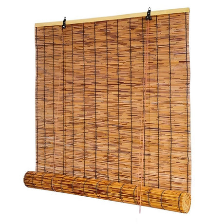 Bamboo Shades Outdoor Bamboo Blinds for Patio 24" 32" 36" 42" 56" 60" 72" 76" Cordless Bamboo Blinds Waterproof Roll Up Shades Customized Size Outdoor Roller Shade for Garden Balcony Porch Privacy Fumigatrix