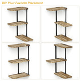 Love-KANKEI Corner Shelf Wall Mount of 3 Tier Rustic Wood Floating Shelves for Bedroom Living Room Bathroom Kitchen Office and More Carbonized Black Love-KANKEI