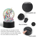 JISHSHAY Diamond Painting Night Light Diamond Art Table Lamps Gem Art LED Lights Gem Painting Desk Lamp Mosaic Kits for Adults DIY Kits for Adults Paint by Numbers,with Special Shaped Crystal,Unicorn JISHSHAY