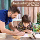 YHLAWM Wood Whittling Kit for Beginners, Wood Carving Kit with 3 Pcs Wood Carving Knives & 4 Pcs Woodcarving Auxiliary Tools, Complete Set of 7 Beginner Wood Carving Set, Gift Set for Kids and Adults YHLAWM