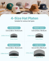 VEVOR Hat Heat Press Machine, with 4pcs Interchangeable Platens, Precise Temperature and Time Control, Hat Press for HTV Iron On and Sublimation Projects, for Caps, Headbands, Cuffs, Face Masks, Green VEVOR