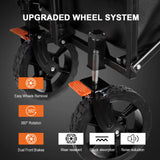 Navatiee Wagon Cart Heavy Duty Foldable, Collapsible Wagon with Smallest Folding Design, Utility Grocery Wagon for Camping Shopping Sports Navatiee