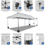 COBIZI 10x30 Pop up Canopy Tent Heavy Duty with 8 Sidewalls, Easy Set-up Commercial Outdoor Party Tent, 100% Waterproof Wedding Tent Gazebo, 3 Height Adjustable with Wheeled Bag, White COBIZI