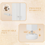 Lulive White Dresser for Bedroom 6 Drawers - Fabric Dressers for Bedroom with LED Light & Charging Station - Adults Chest of Drawers for Living Room Hallway Closet (White) Lulive