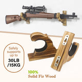 Giassvio Rifle Gun Rack Wall Mount - Wooden Shotgun Hooks Holder Horizontal, Single Gun Display Hanger for Wall, Charcoal Brown Giassvio