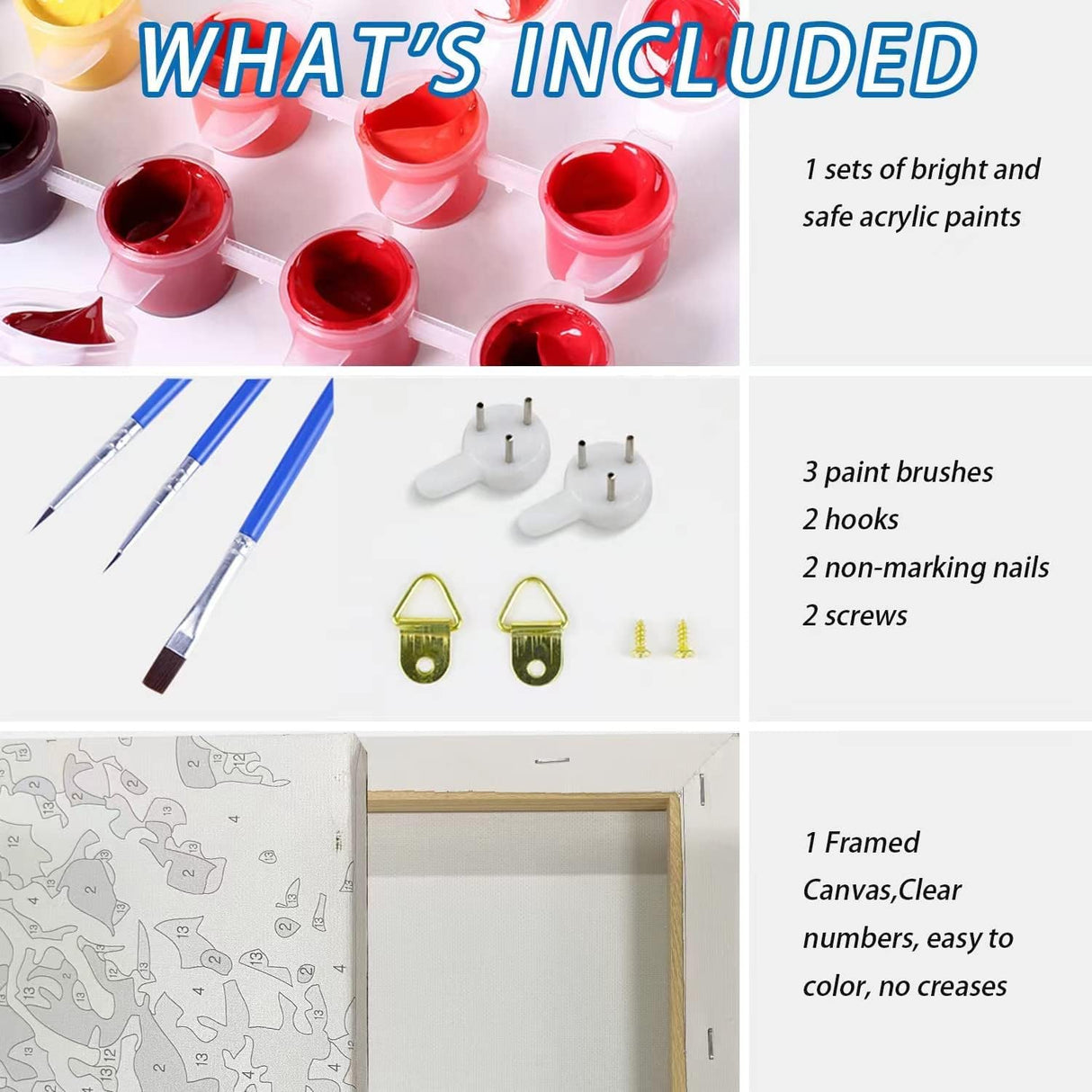 Hiolife Paint by Number Kits for Adults,Kids, Beginners, with Brushes and Acrylic Pigment, 16x12 Inch Elephant - with Framed Hiolife
