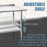 Hally Sinks & Tables H Stainless Steel Table for Prep & Work 24 x 60 Inches, NSF Commercial Heavy Duty Table with Undershelf and Backsplash for Restaurant, Home and Hotel HALLY SINKS & TABLES H