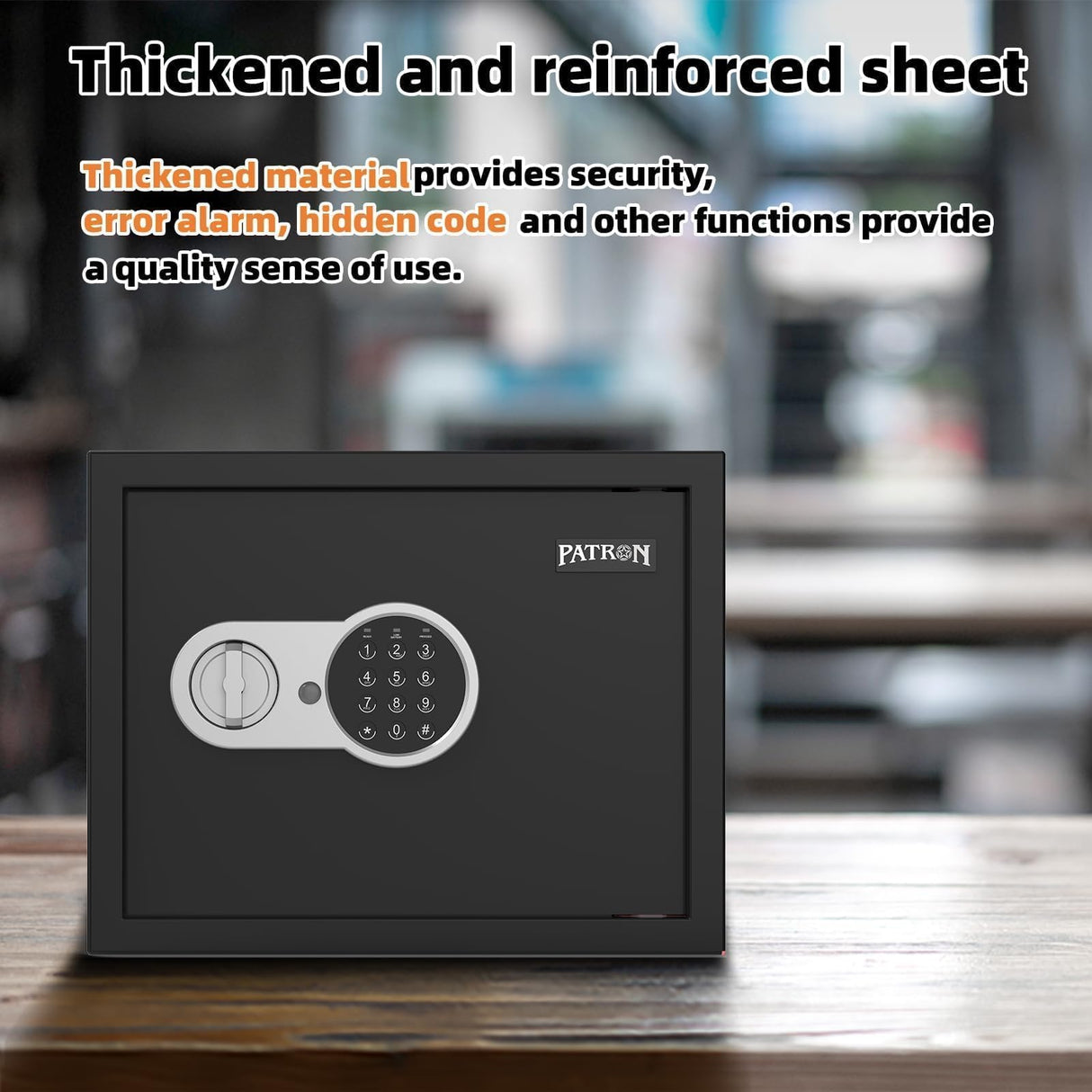 [ 1.2 Cu.ft. ]PATRON Fireproof Safe for Home,Digital Security Home Cabinet Safes for Money Cash Documents,Safe Box with Electronic Keypad,Removable Shelf for Office Business,1.2 Cu.ft. PATRON