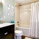 4 Pieces Farmhouse Bathroom Decor Wall Art Bathroom Sign Rustic Bathroom Decor Relax Soak Unwind Breathe Wood Sign for Home Spa Bathroom Decor, 11.8 x 3 Inch (White) Jetec