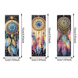F-CANLAN 3 Pieces Acrylic Dream Catcher Diamond Painting Bookmark with Tassels, Feather Diamond Art Book Marks, Special-Shaped Diamond Painting Bookmark Arts Crafts Kit for Beginner Book Lover F-CANLAN