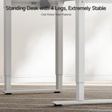 ONBRILL Standing Desk, 71x43 Inches L Shaped Desk with 4 Legs, Dual Motor and Memory Controller, Electric Stand Up Desk Adjustable Height from 28-46 Inches for Computer Workstation White ONBRILL