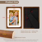 Golden State Art 5x7 Picture Frames - Brown Solid Wood with Glass, Rounded Corner 5 x 7 Picture Frame Matted to 4x6 Photos - Wall or Tabletop Decor Display Golden State Art