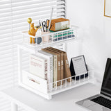 2 Pack Under Sink Organizer, 2-Tier Heavy Duty Metal Pull Out Cabinet Organizer Slide Out Sink Shelf Organizer Height Adjustable, Multi-Purpose Storage Shelf for Kitchen Bathroom (White,2 Pack) Toyear