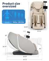UIIU 4D Smart Massage Chair Full Body Zero Gravity Massage Chair Recliner,15+ Scene-Customized Massage Mode,Dual SL Massage Back Calf Heat Upgraded Animated Touchscreen App Control Large Size Beige UIIU