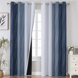 Estelar Textiler Navy Blue and Greyish White Blackout Curtains 108 Inches Long, Thermal Insulated Long Curtains for Bedroom, Full Light Blocking Energy Saving Drapes for Living Room,52Wx108L, 2 Panels Estelar Textiler