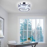 diisunbihuo Modern Mini Led Chandelier Semi Flush Mount Crystal Lighting Ceiling Crystal Lamp for Bedrooms Dinning Rooms Hallway(Round White) diisunbihuo