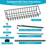 ElegantArray 8-Tier Pantry Door Oragnizer, Over The Door Pantry Organizer Rack and Storage, Hanging Spice Rack Shelves Door, Home Office Laundry Room Bathroom & Kitchen Organization Essentials Metal ElegantArray