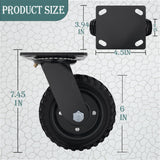 Lygoeege Swivel Heavy Duty Caster Wheel, 6 Inch*2, 800lb Capacity, Black Rim, Solid Rubber, Cast Iron,Outdoor, Flat Free for Carts, Dolly, Workbench,Trolley,DIY Tools Lygoeege