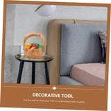 SHOWERORO 1pc Solid Wood Root Carving Fruit Basket Wood Fruit Basket with Handle Cupcake Basket Wooden Decorative Storage Basket Snack Container SHOWERORO