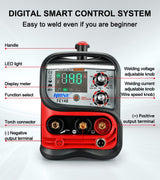 HONE MIG Welder 110V, Actual 140Amp Flux Core Welder/Stick Welder/Lift TIG 3 in 1 Synergic Welding Machine, Smart IGBT Inverter Large LED Display Gasless Wire Welder with Welding Gun HONE