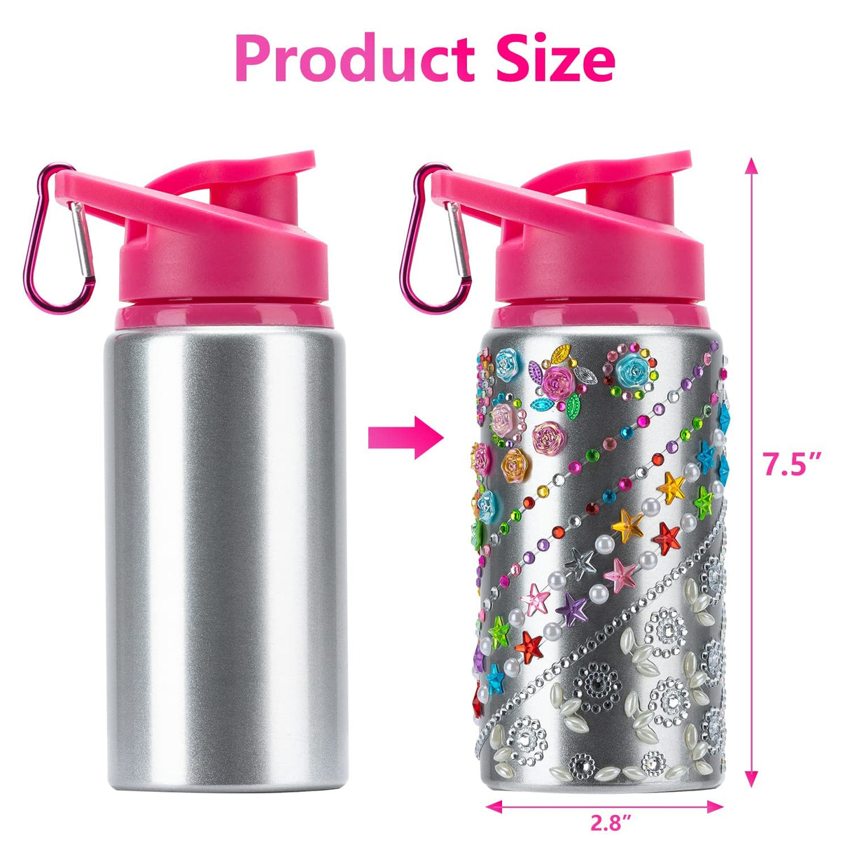 Gifts for Girls, Decorate Your Own Water Bottle Kits for Girls, Art Supplies for Girls for Kids 6-8-12, Teen Arts and Crafts Toys Kits for Daughter Niece Sister Granddaughter Birthday DIY Gift Ideas Fenreen