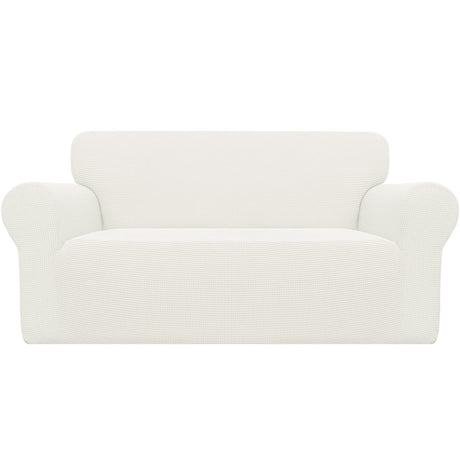 Easy-Going Stretch Oversized Loveseat Slipcover 1-Piece Sofa Cover Furniture Protector Couch Soft with Elastic Bottom for Kids Polyester Spandex Jacquard Fabric Small Checks Cream Easy-Going