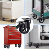 4 Inch Caster Wheels Set of 4 Heavy Duty Natural Elastic Rubber Wheels with Locking 2200Lbs Load Capacity, Silent Swivel 360° Rotation. Ideal for Industrial Carts, Trolleys, Workbenches, and Casters TOO TCO