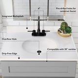 Design House 586198 Cultured Marble Vanity Top 31x19, Solid White Design House