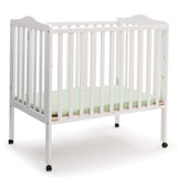 Delta Children Folding Portable Mini Baby Crib with 1.5-inch Mattress - Greenguard Gold Certified, White Delta Children