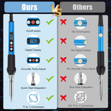 ANBES Soldering Iron Kit, 90W 110V Fast Heat up LCD Digital Soldering Gun kit with Ceramic Heater, 10 in 1 Adjustable Temperature Soldering Kit with Automatic Sleep Mode ANBES