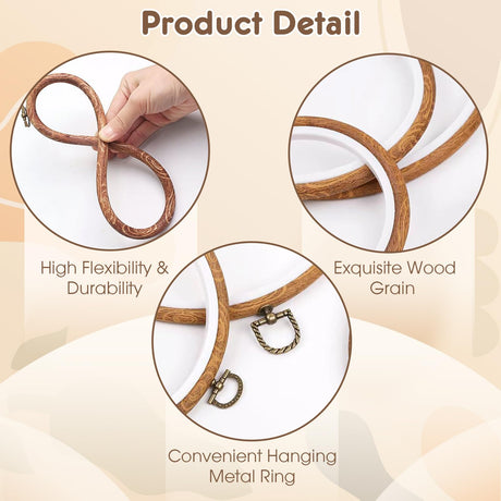 Wooden Embroidery Hoops Set (4Inch) - Display Frame for Cross Stitch, Hand Sewing & Wall Decor - 15 Pack Craft Hoop Rings Zuaooz