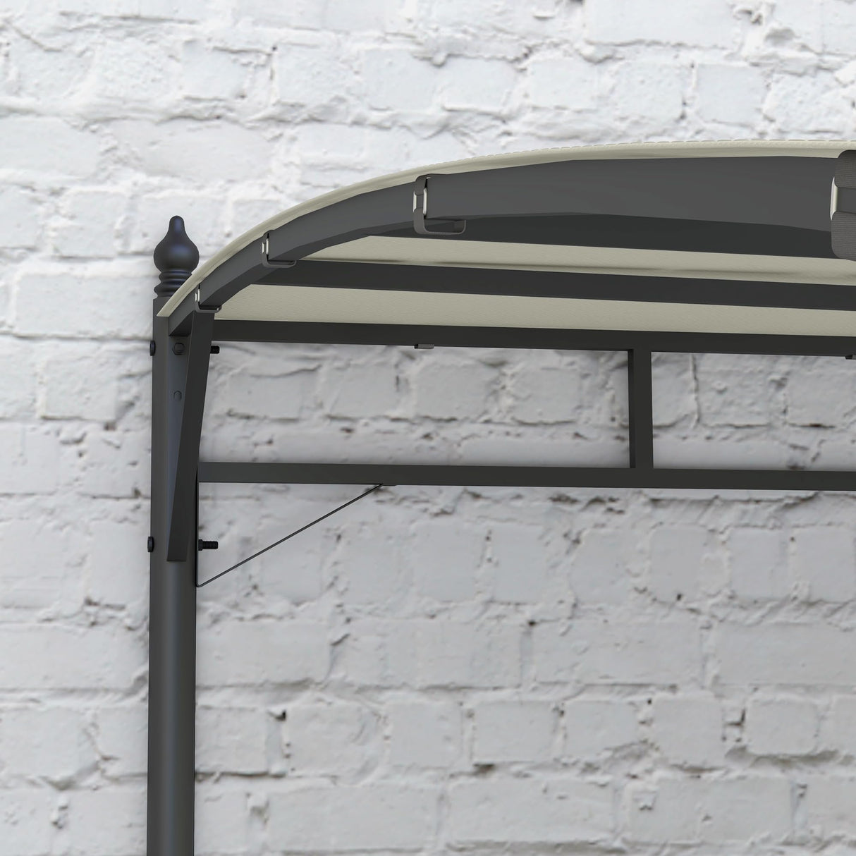 Outsunny 10' x 13' Outdoor Pergola Gazebo with UV-Resistant Canopy and Metal Frame, Sun Shade Shelter for Porch, Patio, Deck, Backyard, Cream Outsunny