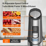Anybear Immersion Blender, 1100W 2-in-1 Hand Held Blender with Full Copper Motor & Stainless Steel Body, 15 Speed & Turbo Mode Hand Mixer, Blade with Anti-scratch Coating anybear